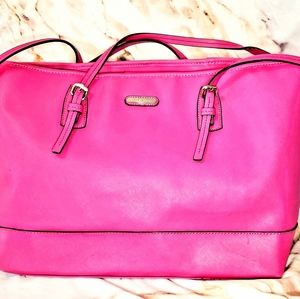 Dana Buchman Hot Pink Faux Leather Tote